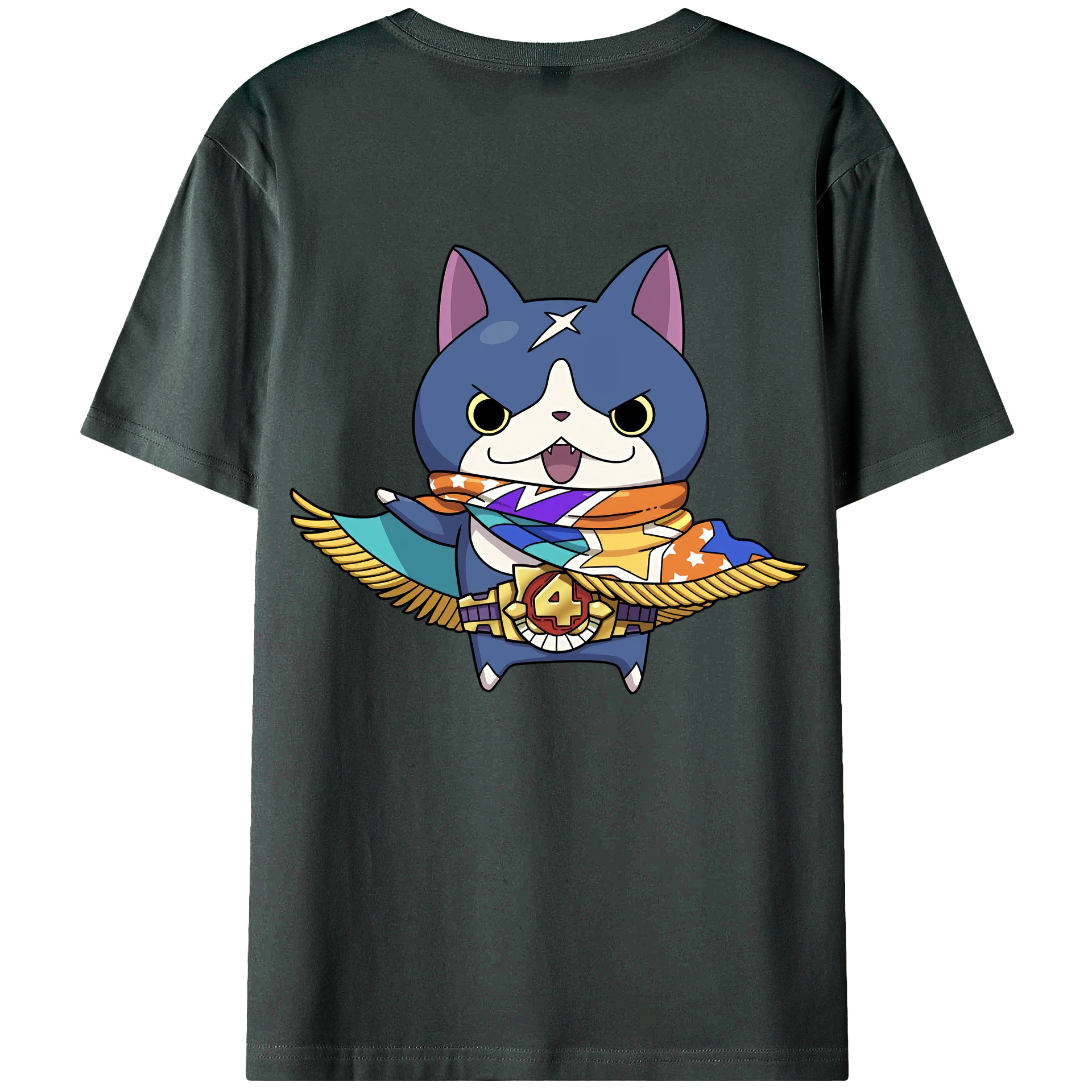 （画像用） 妖怪ウォッチ Yo-kai Watch 綿100％ メンズ半袖Tシャツ（バックプリント） 通気性